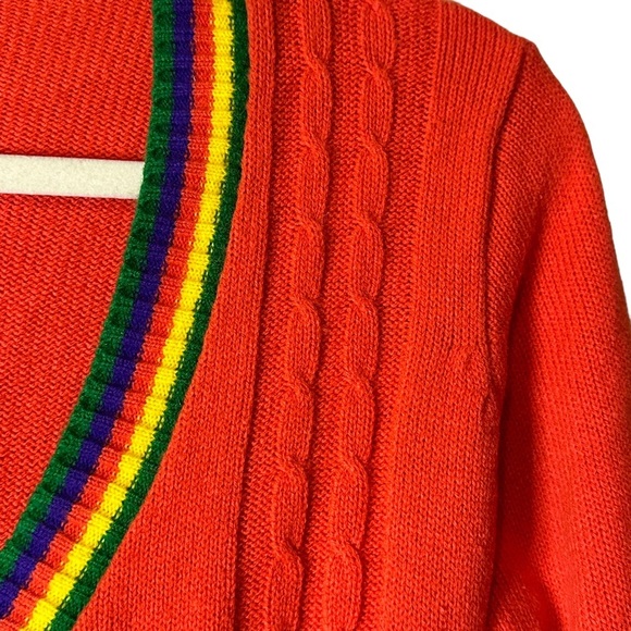 Vintage Starlight Trading Inc Rainbow Striped Button Cardigan 100% Acrylic Korea - Picture 4 of 14